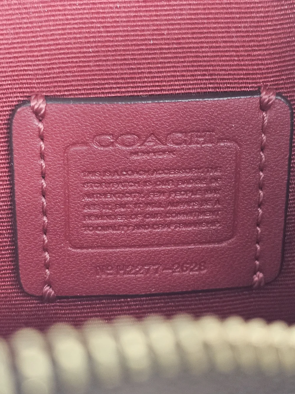 Coach Brown Signature Mini Crossbody with Red Strap